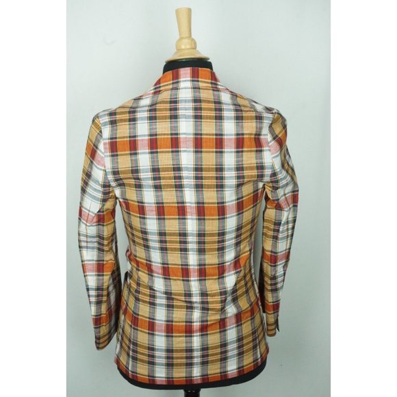 Rowing Blazers Indian Madras Multicolor Plaid Sport Coat Jacket Sz 36S - Picture 5 of 9